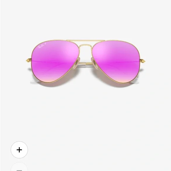 Ray-Ban Pink Polarized Aviator Flash Lenses Gold Frame Sunglasses - Picture 2 of 9